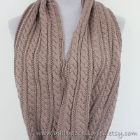Chunky Cable Knit Soft Wheat Knit Scarf - Bean Concept - Etsy