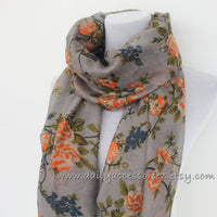 Brown Rose Scarf - Bean Concept - Etsy