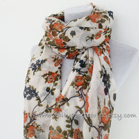 Brown Rose Scarf - Bean Concept - Etsy