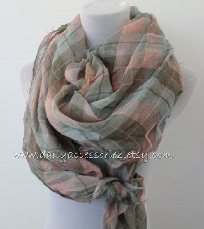 Large Plaid Scarf - Bean Concept - Etsy