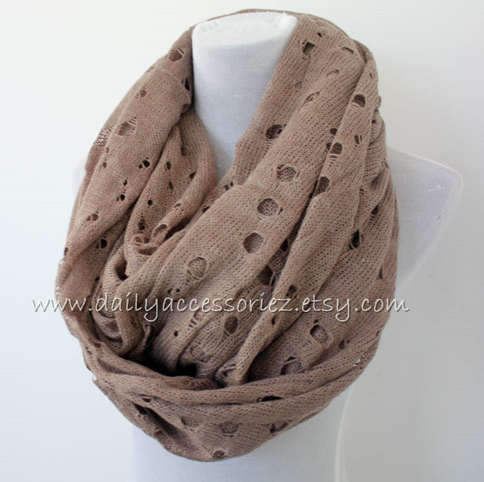 Volcanic Holes Knit Infinity Scarf - Bean Concept - Etsy