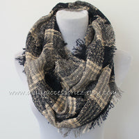 Plaid Blanket Infinity Scarf - Bean Concept - Etsy