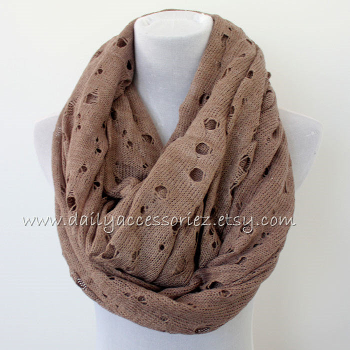 Volcanic Holes Knit Infinity Scarf - Bean Concept - Etsy
