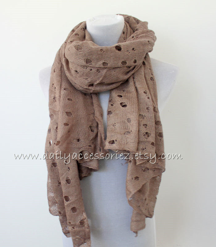 Volcanic Holes Knit Infinity Scarf - Bean Concept - Etsy