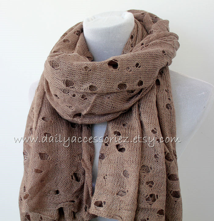 Volcanic Holes Knit Infinity Scarf - Bean Concept - Etsy