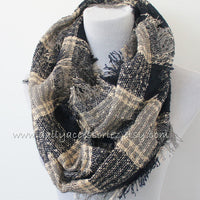 Plaid Blanket Infinity Scarf - Bean Concept - Etsy