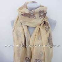 Light Khaki Cat Scarf - Bean Concept - Etsy
