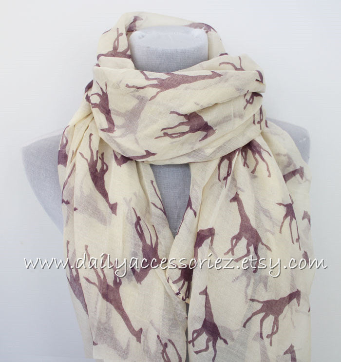 Beige Giraffe Scarf - Bean Concept - Etsy