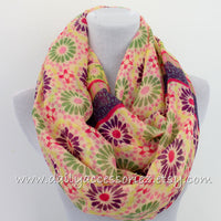 Flower Color Block with Tassels Scarf - Bean Concept - Etsy