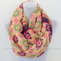 Flower Color Block with Tassels Scarf - Bean Concept - Etsy