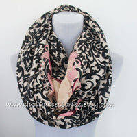 Beige Paisley Infinity Scarf - Bean Concept - Etsy
