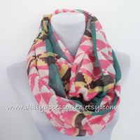 Pink Aztec Infinity Scarf - Bean Concept - Etsy