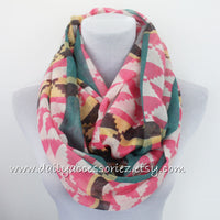 Pink Aztec Infinity Scarf - Bean Concept - Etsy