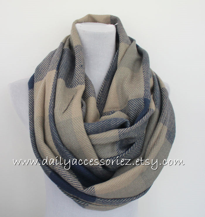 Plaid Blanket Scarf - Bean Concept - Etsy