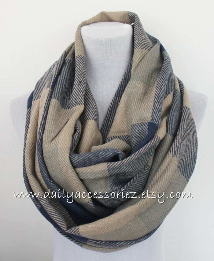 Plaid Blanket Scarf - Bean Concept - Etsy