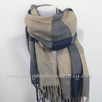 Plaid Blanket Scarf - Bean Concept - Etsy