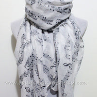 Black Music Sheet Scarf - Bean Concept - Etsy