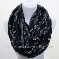 Black Music Sheet Scarf - Bean Concept - Etsy