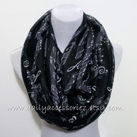 Black Music Sheet Scarf - Bean Concept - Etsy