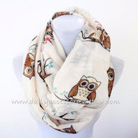 Aqua Blue Owl Infinity Scarf - Bean Concept - Etsy