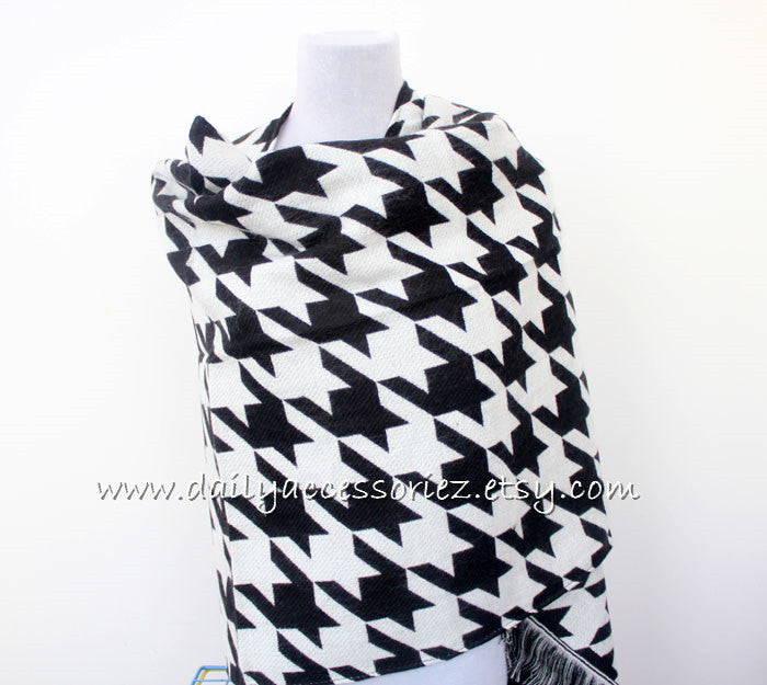 houndstooth Blanket Scarf - Bean Concept - Etsy