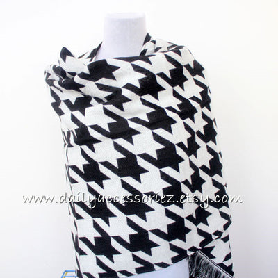 houndstooth Blanket Scarf - Bean Concept - Etsy
