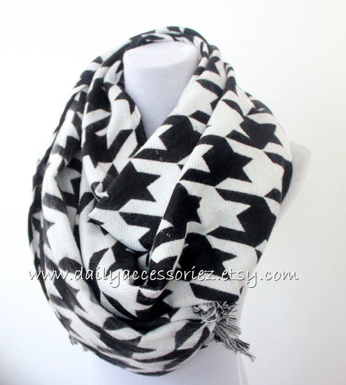 houndstooth Blanket Scarf - Bean Concept - Etsy