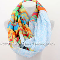Chevron Color Block Infinity Scarf - Bean Concept - Etsy