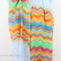 Chevron Color Block Infinity Scarf - Bean Concept - Etsy