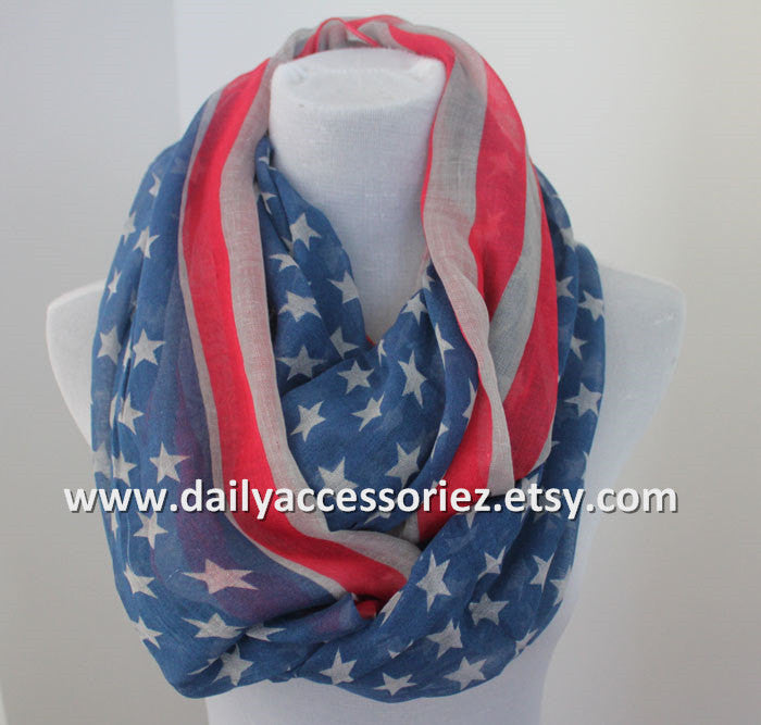 American Flag Infinity Scarf - Bean Concept - Etsy