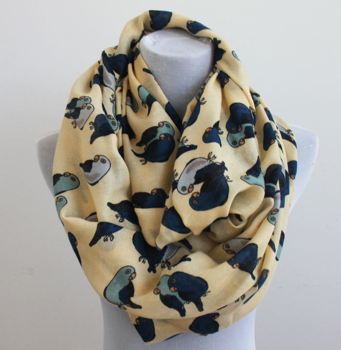 Beige Parrot Infinity Scarf - Bean Concept - Etsy