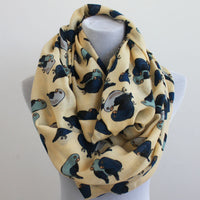 Beige Parrot Infinity Scarf - Bean Concept - Etsy