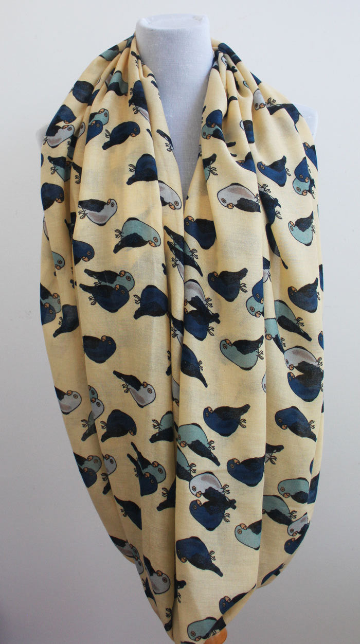 Beige Parrot Infinity Scarf - Bean Concept - Etsy