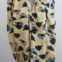 Beige Parrot Infinity Scarf - Bean Concept - Etsy
