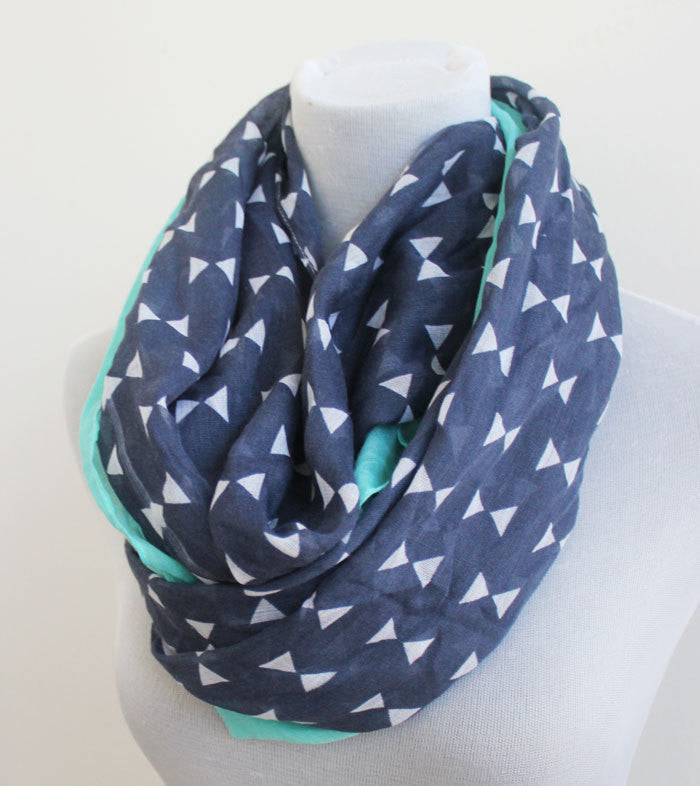 Pink and Green Bow Infinity Scarf - Bean Concept - Etsy