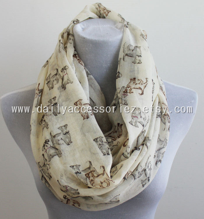 Beige Dachshunds Dog Infinity Scarf - Bean Concept - Etsy