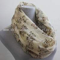 Beige Dachshunds Dog Infinity Scarf - Bean Concept - Etsy