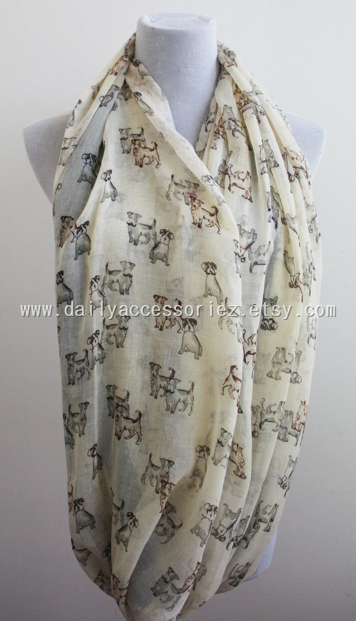 Beige Dachshunds Dog Infinity Scarf - Bean Concept - Etsy