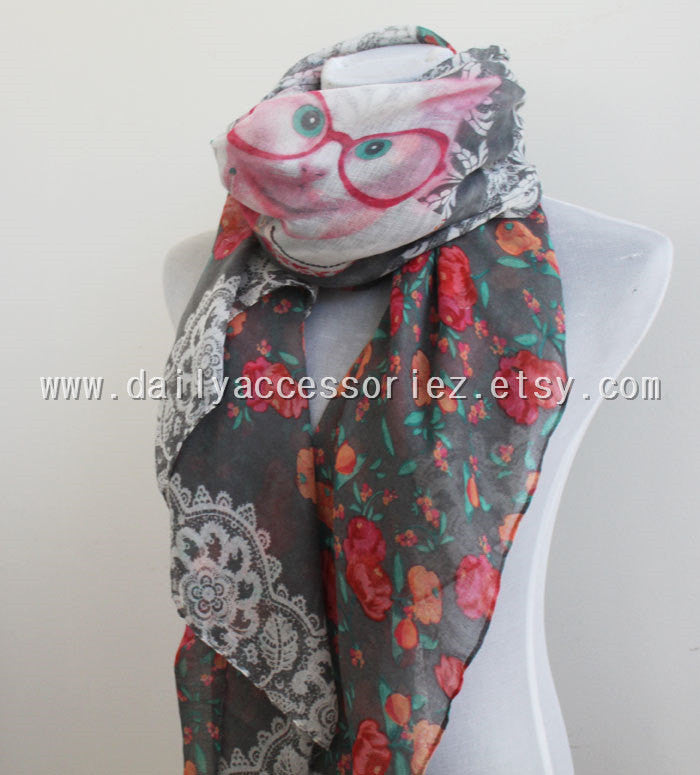 Lady Cat Scarf - Bean Concept - Etsy