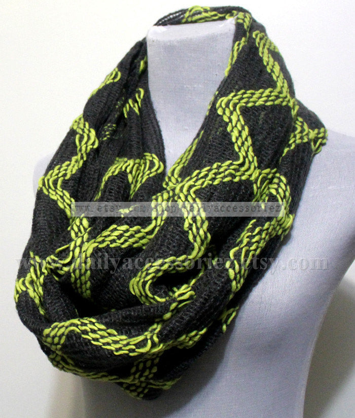 Chevron Knit Infinity Scarf - Bean Concept - Etsy