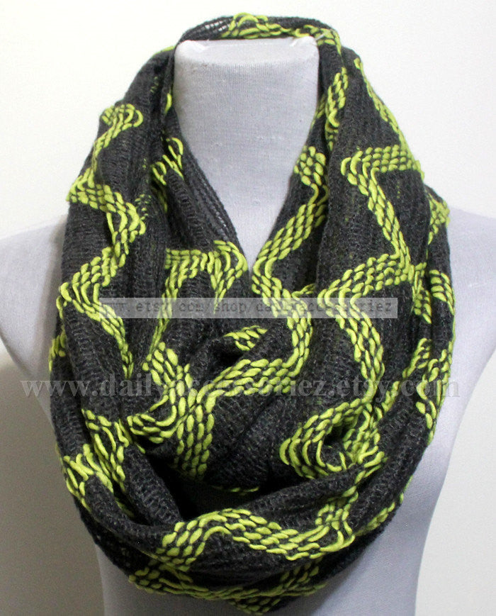 Chevron Knit Infinity Scarf - Bean Concept - Etsy
