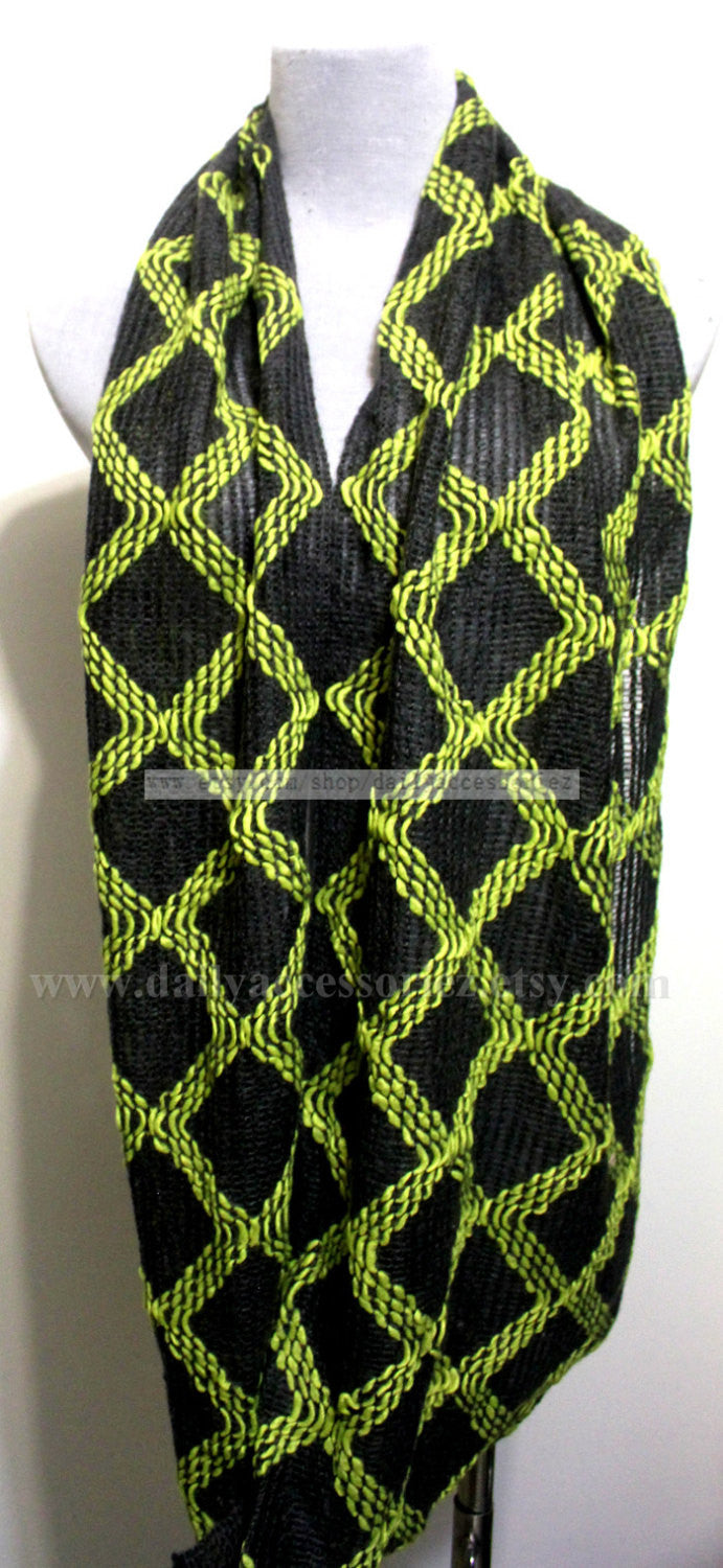 Chevron Knit Infinity Scarf - Bean Concept - Etsy