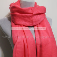 Coral Pink Pashmina Infinity Scarf - Bean Concept - Etsy