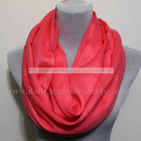 Coral Pink Pashmina Infinity Scarf - Bean Concept - Etsy
