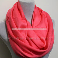 Coral Pink Pashmina Infinity Scarf - Bean Concept - Etsy