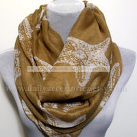 Tan Yellow Starfish Infinity Scarf - Bean Concept - Etsy