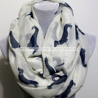 White Dachshunds Dog Infinity Scarf - Bean Concept - Etsy