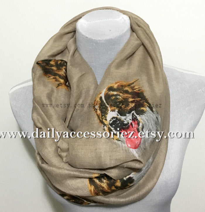 Khaki Bernese Mountain Dog Infinity Scarf - Bean Concept - Etsy