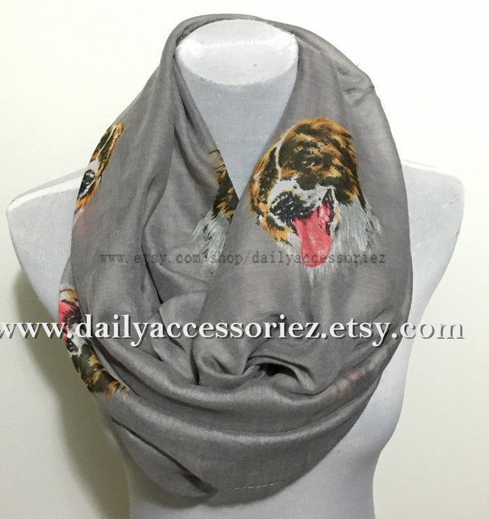Khaki Bernese Mountain Dog Infinity Scarf - Bean Concept - Etsy
