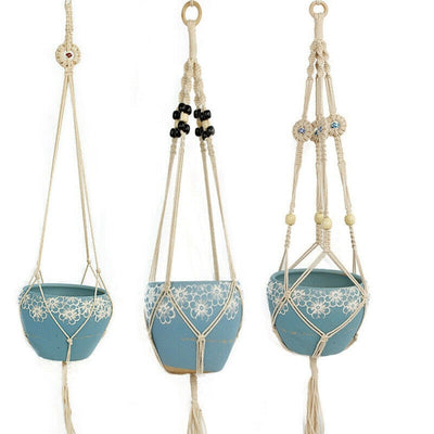 Retro-Macrame Garden Flower Plant Pot Holder - Bean Concept - Etsy